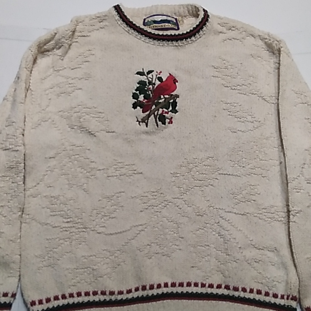 Shenandoah Cardinal Bird Embroidered Sweater